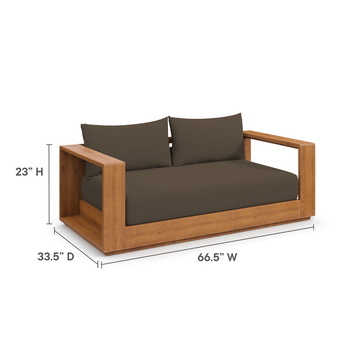 Tahoe Acacia Wood Outdoor Patio Acacia Wood Loveseat