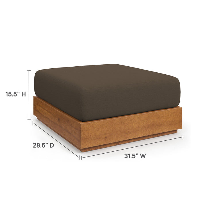 Tahoe Outdoor Patio Acacia Wood Ottoman