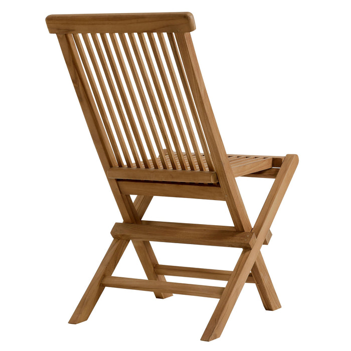 Vienna Outdoor Patio Teak Wood Folding Dining Chairs Set of 4