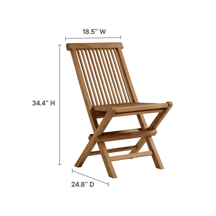 Vienna Outdoor Patio Teak Wood Folding Dining Chairs Set of 4