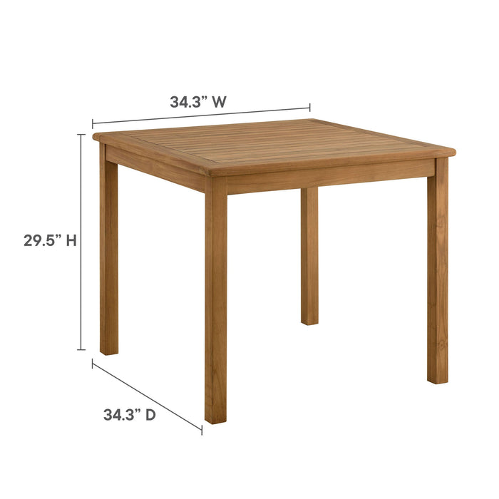 Vienna 34" Square Outdoor Patio Teak Wood Dining Table