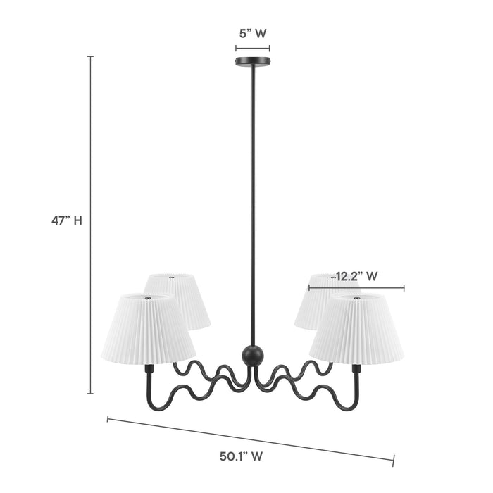 Wave Squiggle 4-Arm Pendant Light