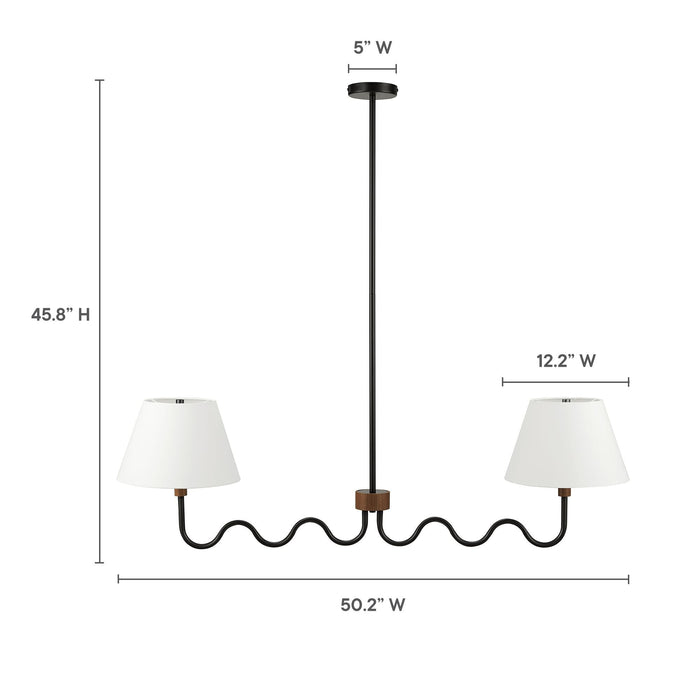 Sunlit Squiggle 2-Arm Pendant Light