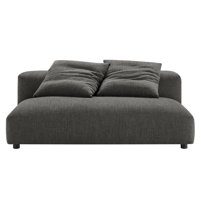 Solace  Modular Upholstered Fabric Armless Loveseat and Ottoman Set