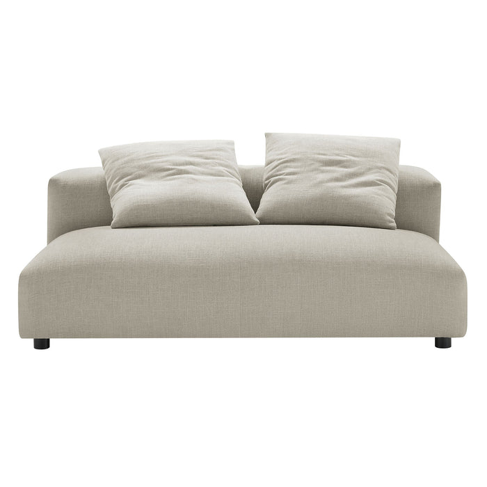 Solace  Modular Upholstered Fabric Armless Loveseat and Ottoman Set