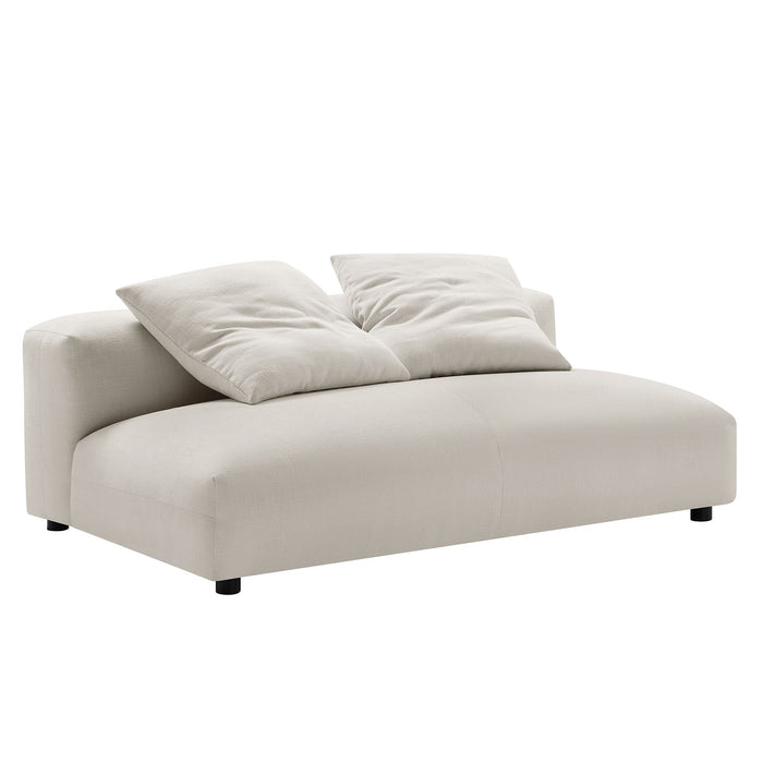 Solace Modular Upholstered Fabric Armless Loveseat and Ottoman Set