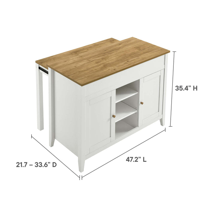 Garland 3-Piece Kitchen Island and Stool Set