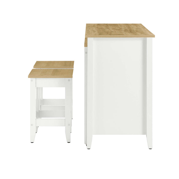 Farmstead 3-Piece Kitchen Island and Stool Set