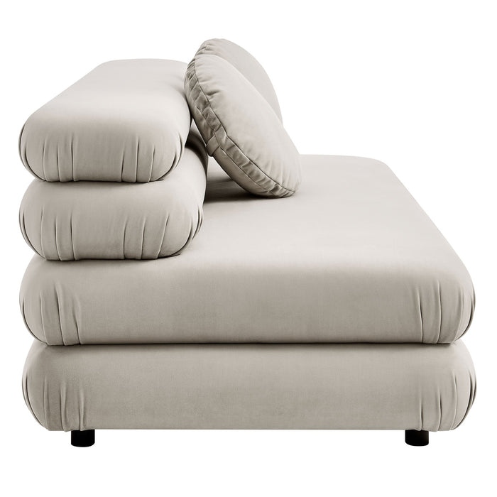 Jubilee Modular Performance Velvet Armless Loveseat