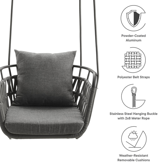 Kaliah Outdoor Patio Aluminum Swing Chair