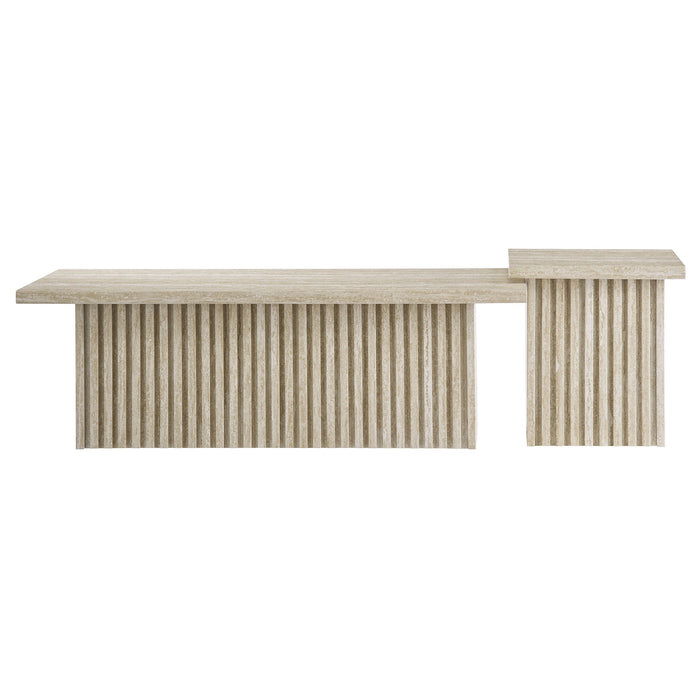 Render Nesting Faux Travertine Coffee Tables Set of 2