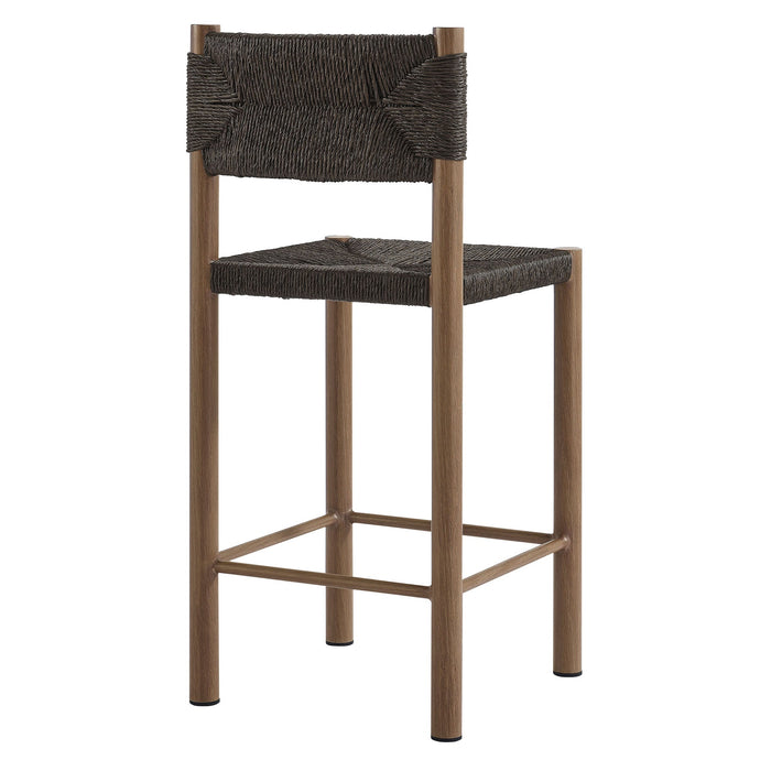 Parkland Outdoor Patio Rattan and Aluminum Counter Stools Set of 2