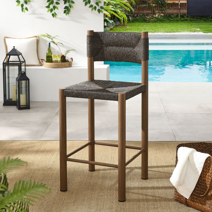 Parkland Outdoor Patio Rattan and Aluminum Counter Stools Set of 2