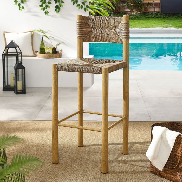 Parkland Outdoor Patio Rattan and Aluminum Bar Stools Set of 2