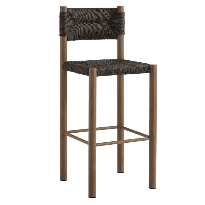 Parkland Outdoor Patio Rattan and Aluminum Bar Stools Set of 2