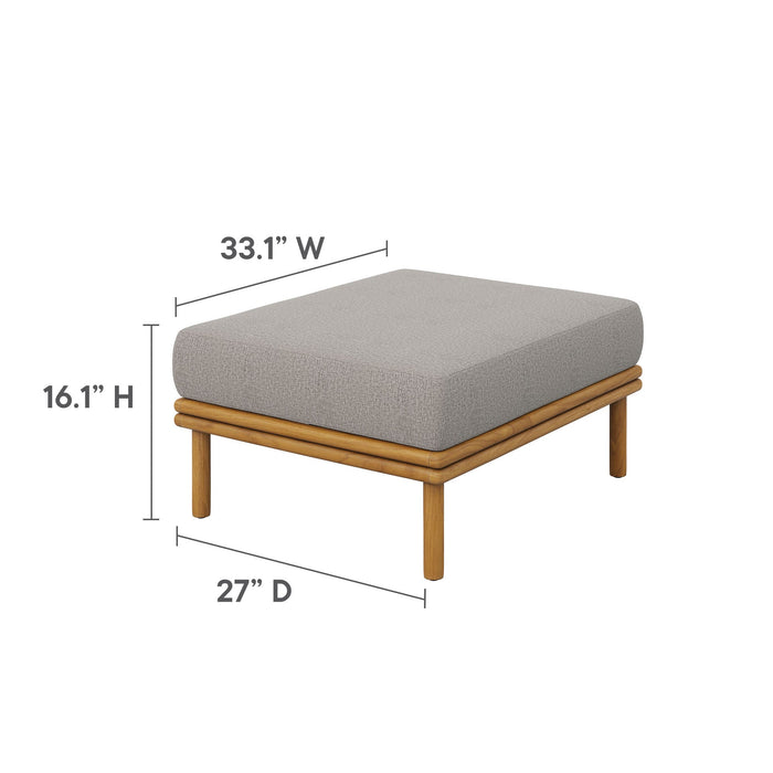 Wren Outdoor Patio Teak Wood Ottoman