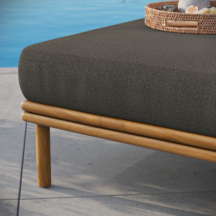 Wren Outdoor Patio Teak Wood Ottoman