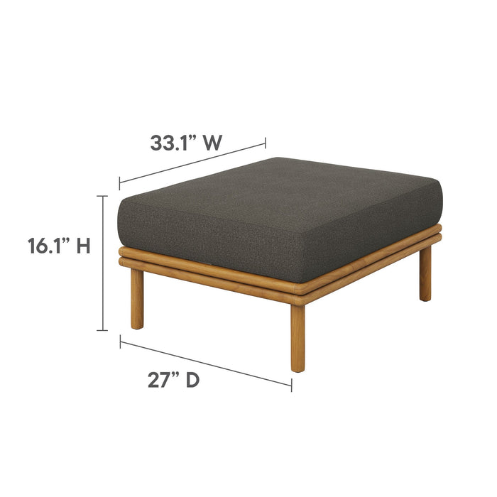 Wren Outdoor Patio Teak Wood Ottoman