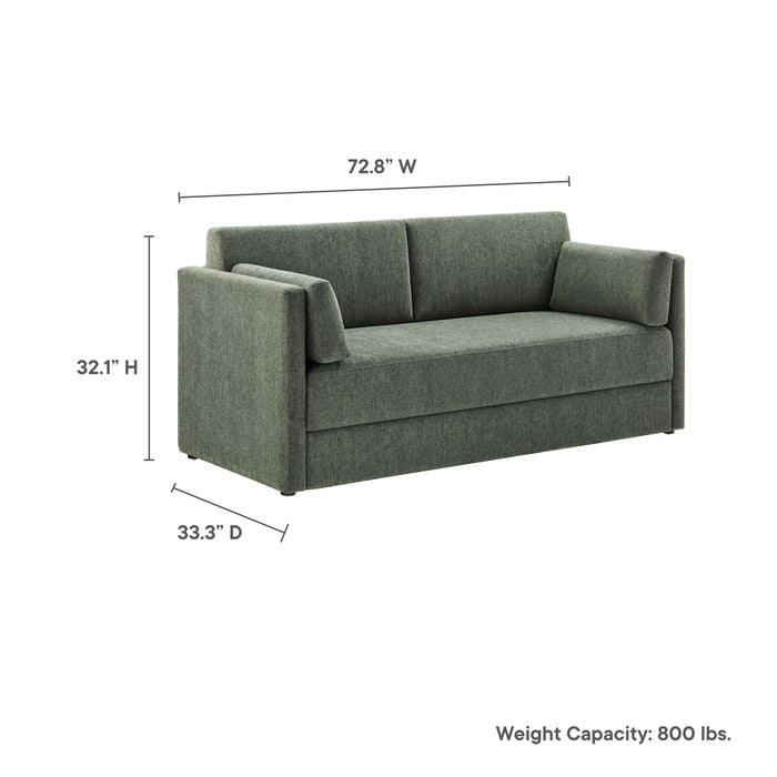 Linden Upholstered Heathered Chenille Sofa