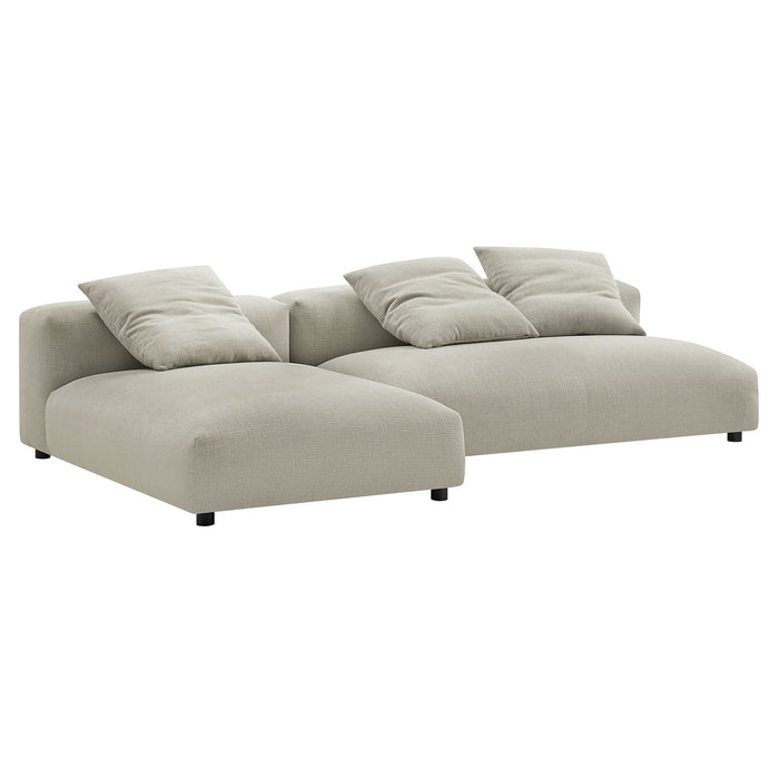 Solace 2-Piece Modular Upholstered Fabric Sectional Sofa With Chaise