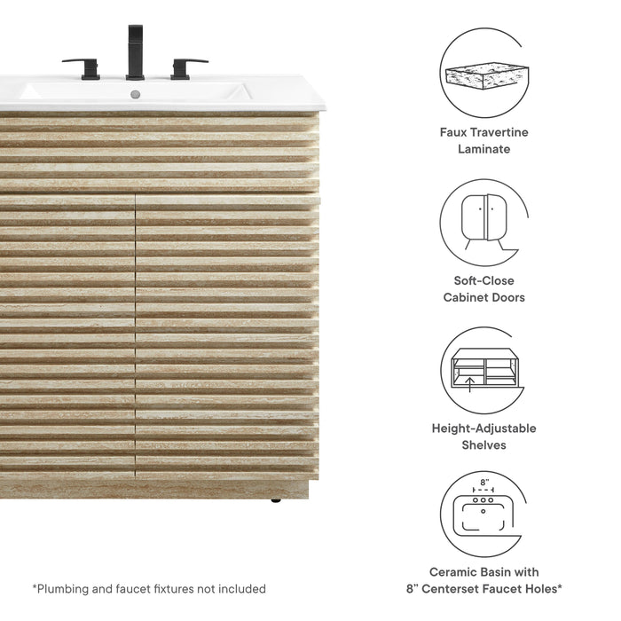 Render 30" and 36" Bathroom Vanities with White Basin Included