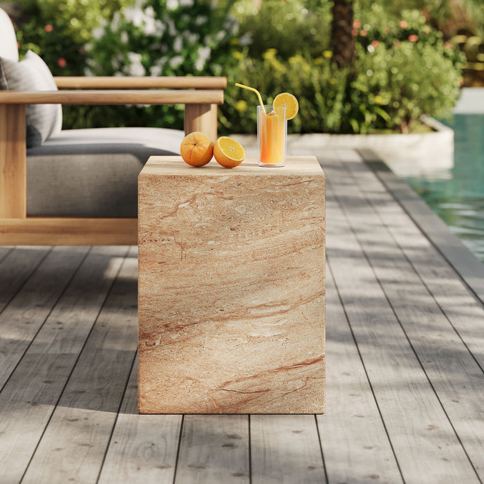 Jordana Square Plinth Indoor - Outdoor Patio Concrete Side Table