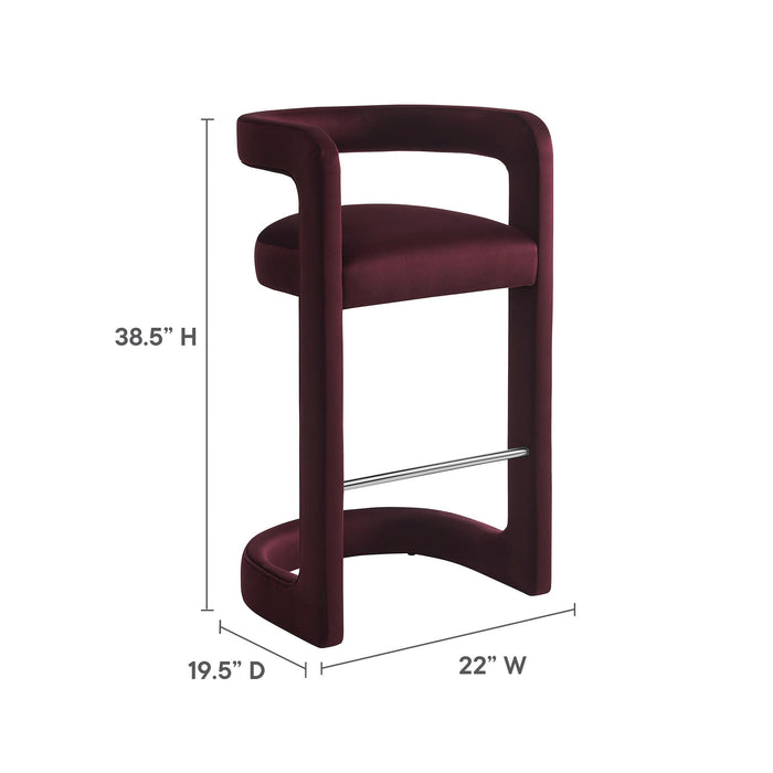 Winslow Performance Velvet Bar Stool