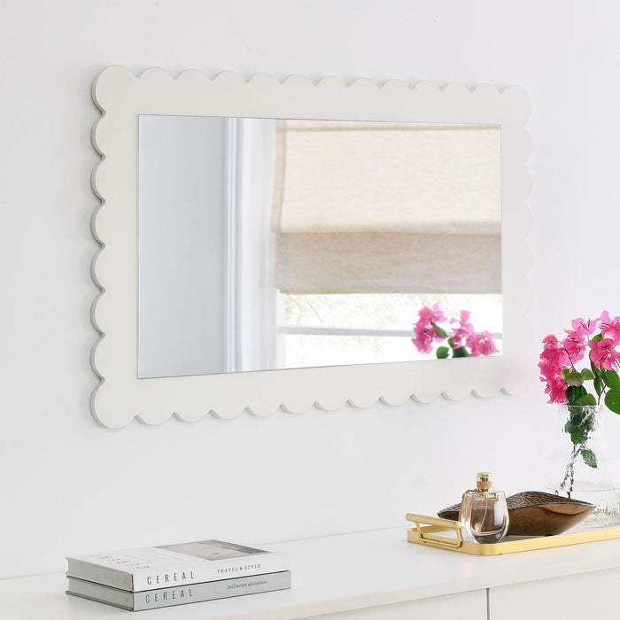 Emmeline Scalloped Rectangle Wall Mirror