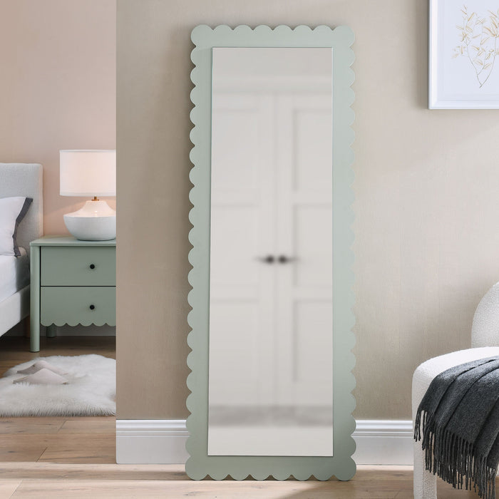 Emmeline Scalloped Rectangle Floor Mirror