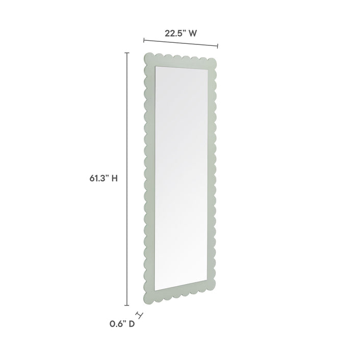 Emmeline Scalloped Rectangle Floor Mirror