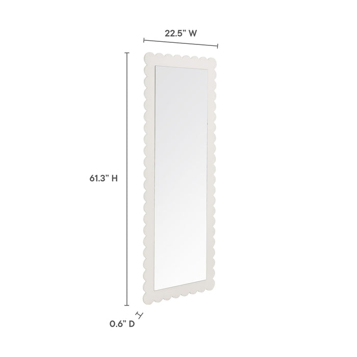 Emmeline Scalloped Rectangle Floor Mirror