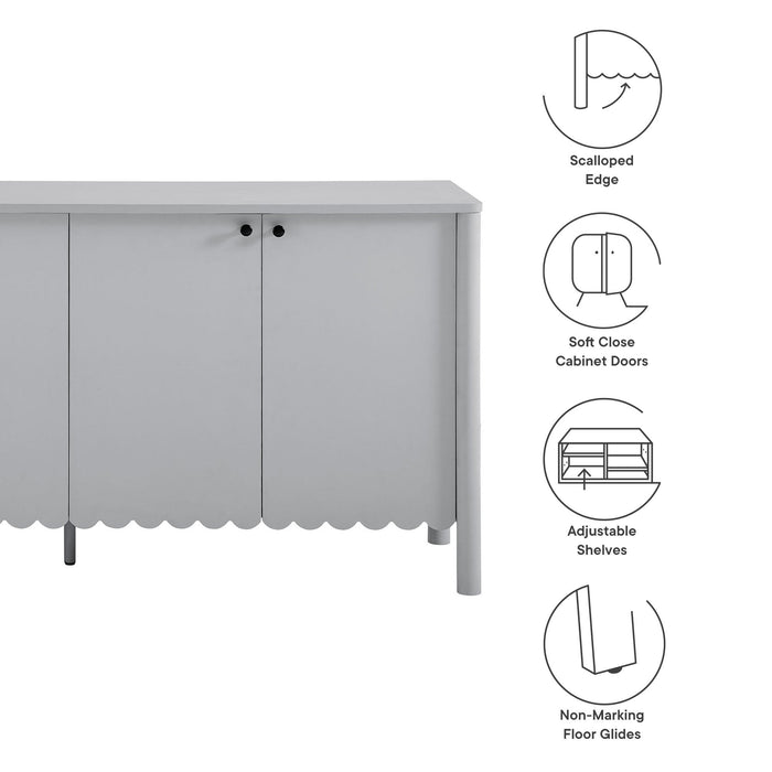 Emmeline 66" 4-Door Scalloped Sideboard Cabinet