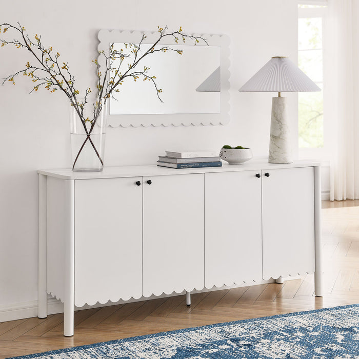 Emmeline 66" 4-Door Scalloped Sideboard Cabinet