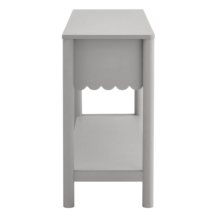 Emmeline 3-Drawer Scalloped Console Table