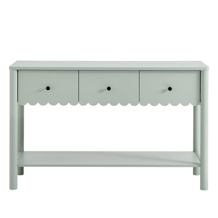 Emmeline 3-Drawer Scalloped Console Table