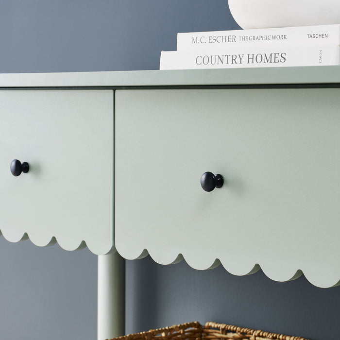 Emmeline 3-Drawer Scalloped Console Table