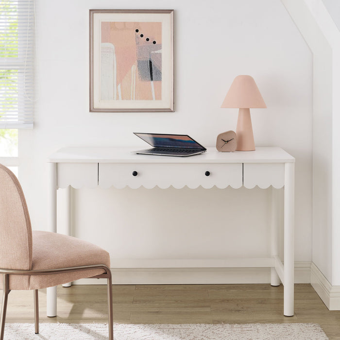 Emmeline 1-Drawer Scallop Writing Desk