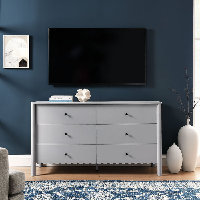 Emmeline Scalloped 6-Drawer Dresser