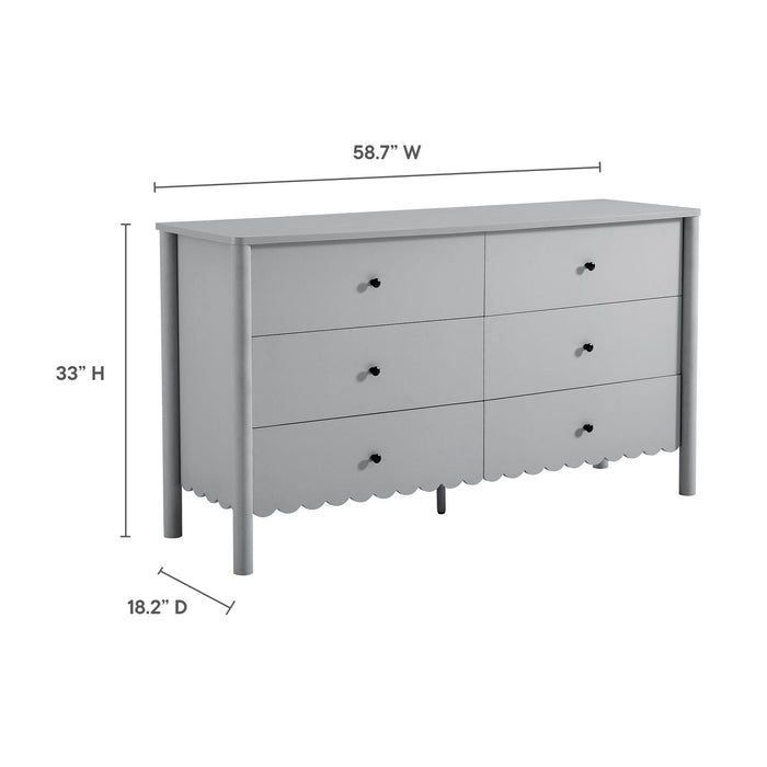 Emmeline Scalloped 6-Drawer Dresser