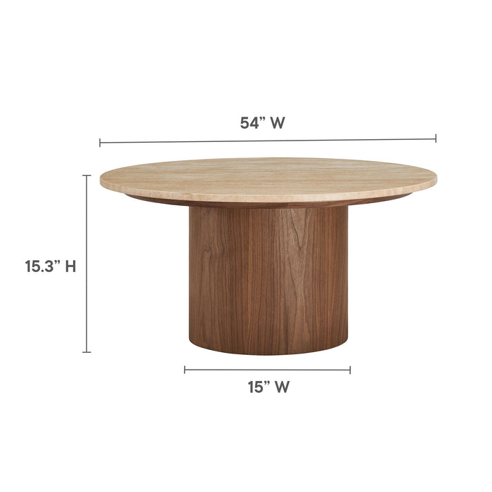 Kioni Round Travertine Coffee Table