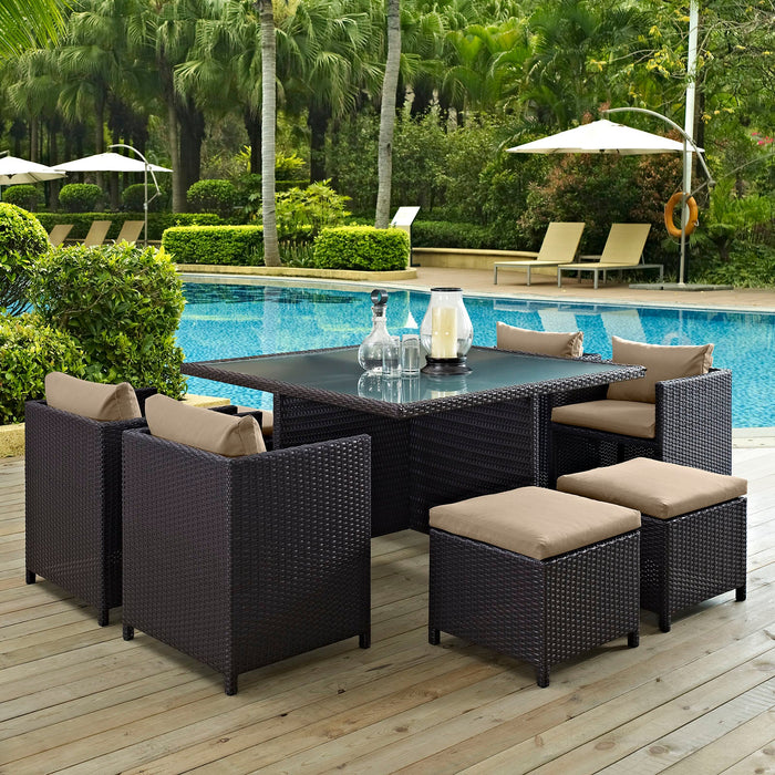 Inverse 9 Piece Outdoor Patio Dining Set