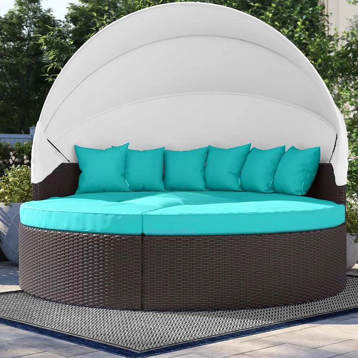 Quest Wicker Rattan Outdoor Patio Canopy Sectional Daybed