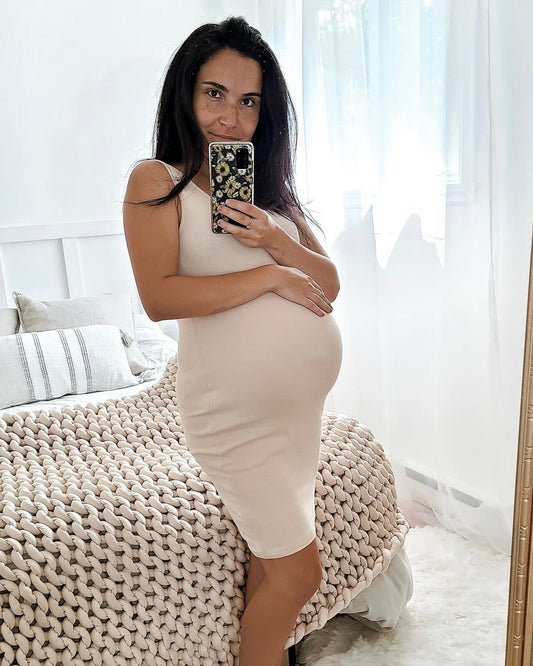 Robe Cami Maternité | Maternity Tank Dress CRÈME - Pominie