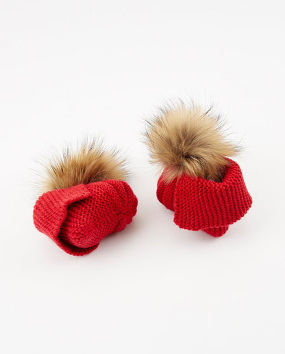 Knitted Baby Slippers - No Pom