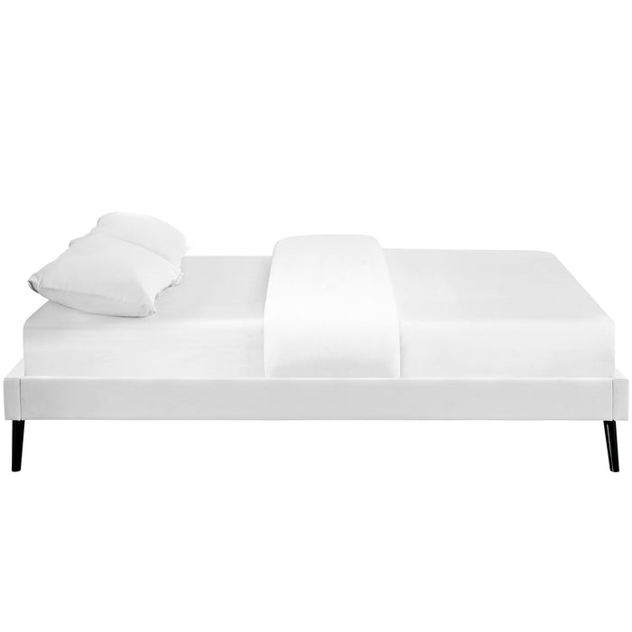 Helen Vegan Leather Bed Frame with Round Splayed Legs