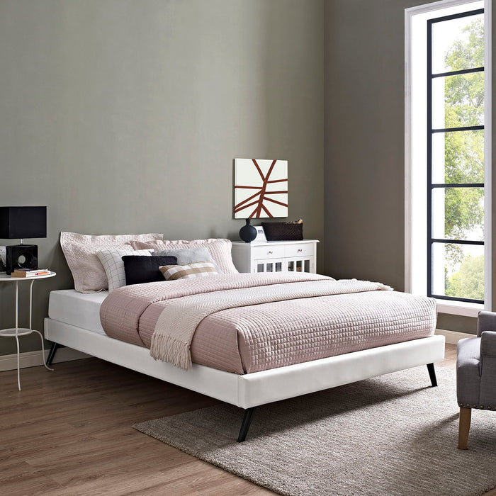 Helen Vegan Leather Bed Frame with Round Splayed Legs