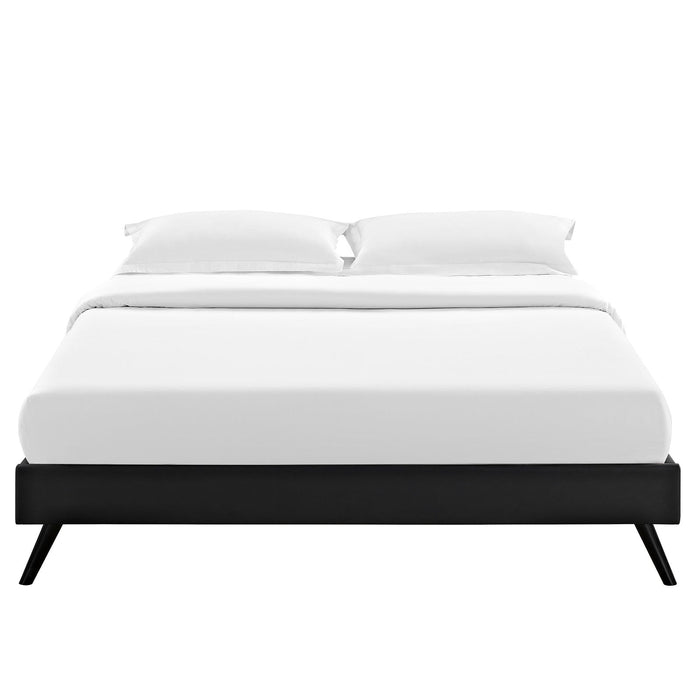 Helen Vegan Leather Bed Frame with Round Splayed Legs