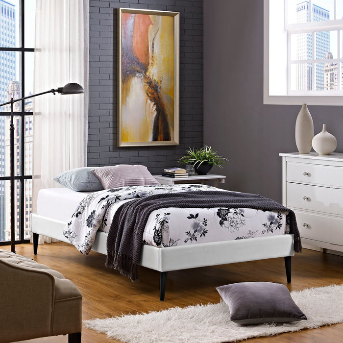 Sherry Fabric Bed Frame with Round Tapered Legs