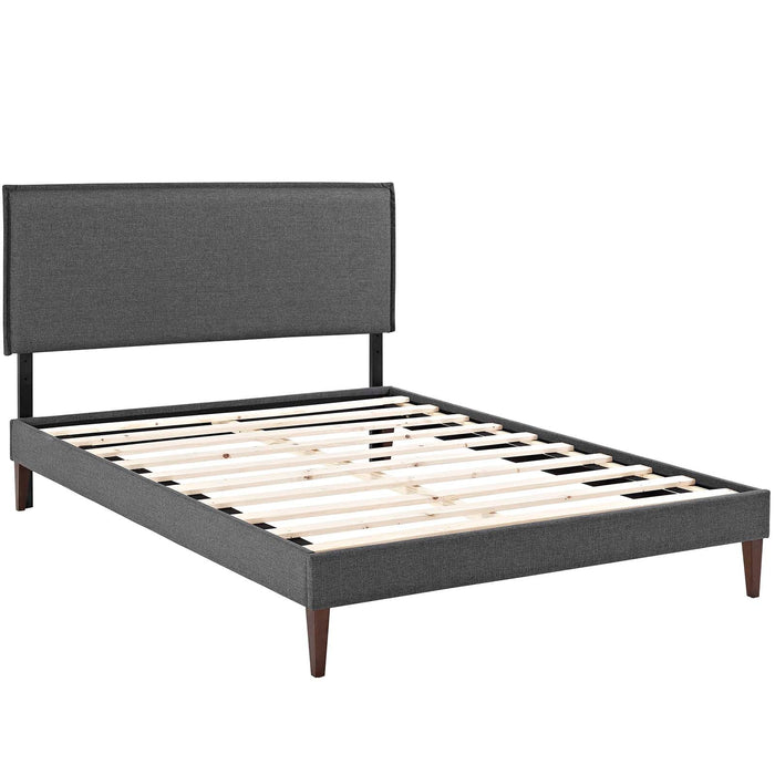 Camille Fabric Platform Bed with Squared Tapered Legs