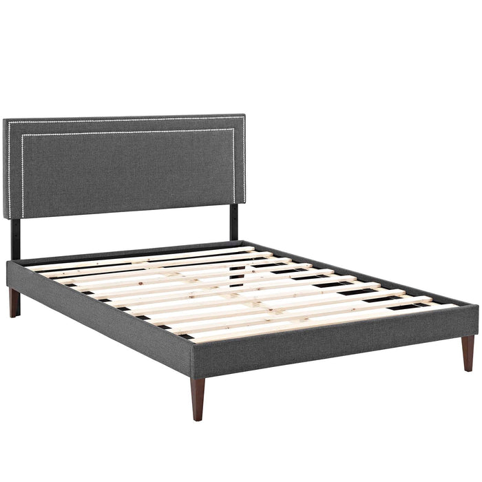 Jessamine Fabric Platform Bed with Squared Tapered Legs